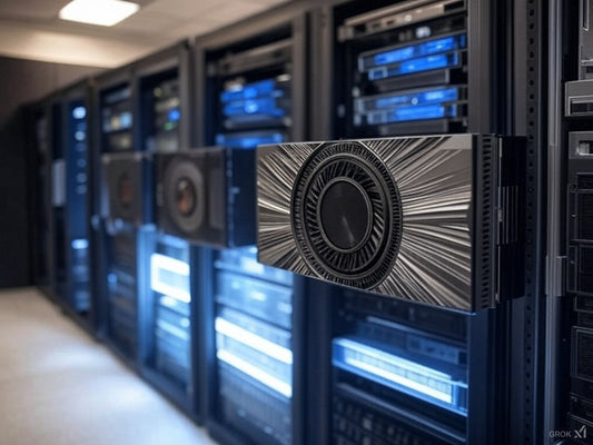 Powerful AI GPUs installed in high-performance data center servers