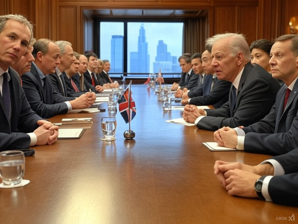 Business people around a long table