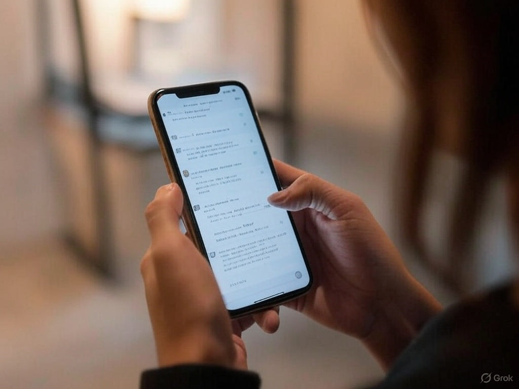 Смартфон экранында KrispCall Bulk SMS мүмкіндігін пайдаланатын адам.