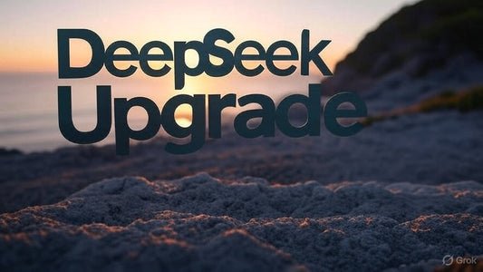DeepSeek Upgrade announcement with scenic sunset background