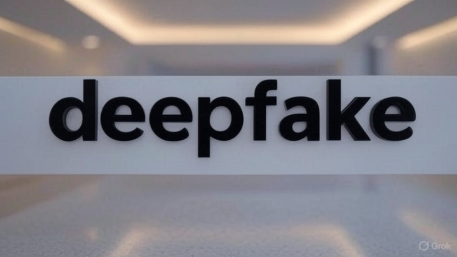 Заманауи фонда қою қара мәтіні бар Deepfake технологиясының тұжырымдамасы