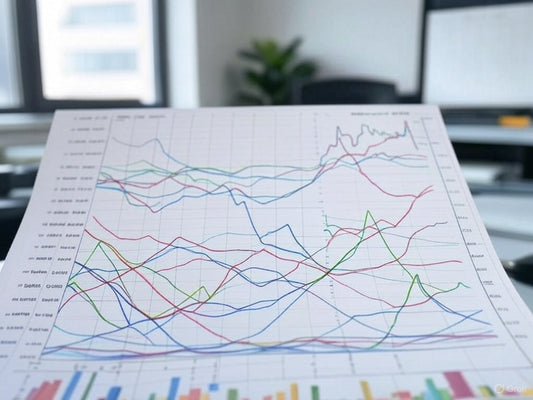 AI-powered demand forecasting chart with multi-line trend analysis.