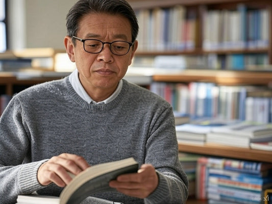 Man researching