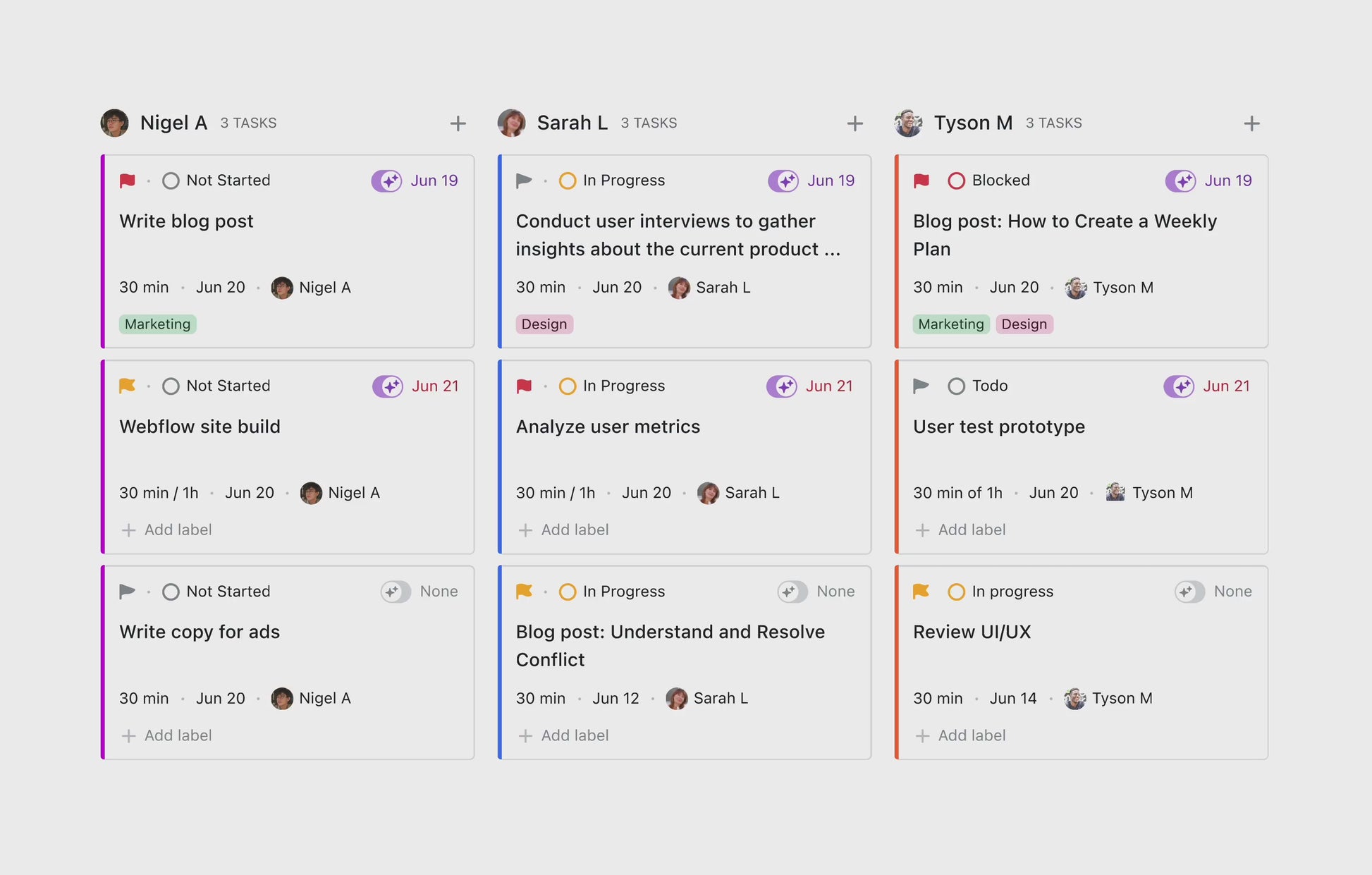 Motion AI Calendar Assistant және Scheduler - оңтайландырылған жоспарлау мен өнімділікке арналған жапсырмалары, орындалу мерзімі және топ тапсырмалары бар тапсырмалар карталарын көрсететін пайдаланушылық платформа (ақылы) іскерлік және жеке AI бағдарламалық интерфейсі.