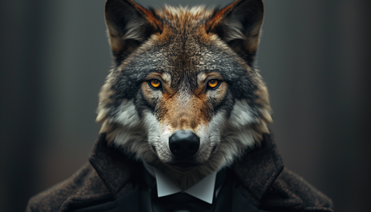 Wolf dressed as a human
