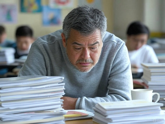 Man reading lots of paperwork
