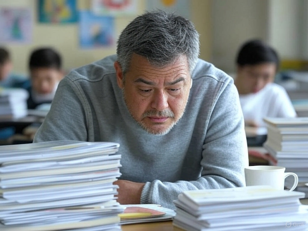 Man reading lots of paperwork