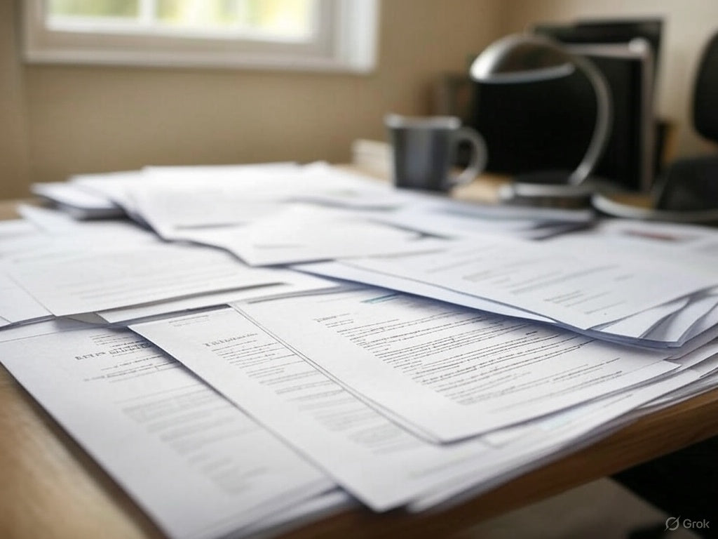 Stack of resumes on a desk for top AI resume builder tools