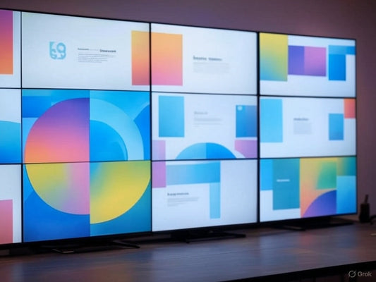 Gamma AI-enhanced vibrant visual content displayed on multiple screens