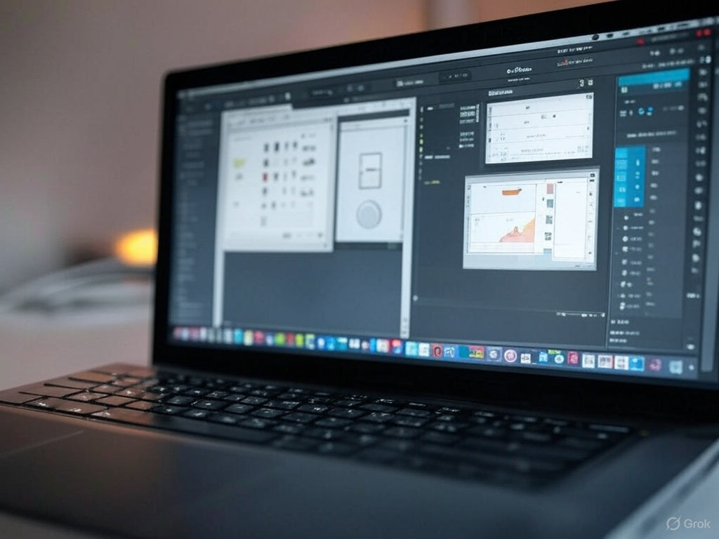 GIMP AI tools interface on laptop screen for advanced image editing.