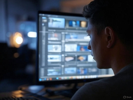 Man using Haiper AI video creation software on a computer screen.