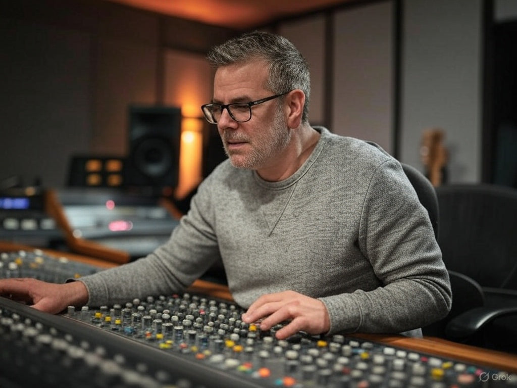 Man producing music