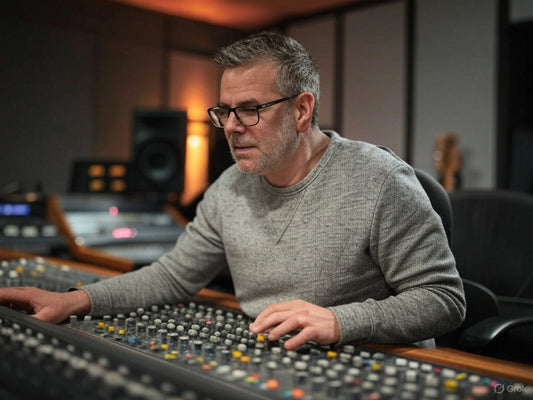 Man producing music