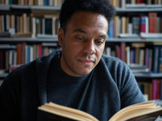 Man reading about AI