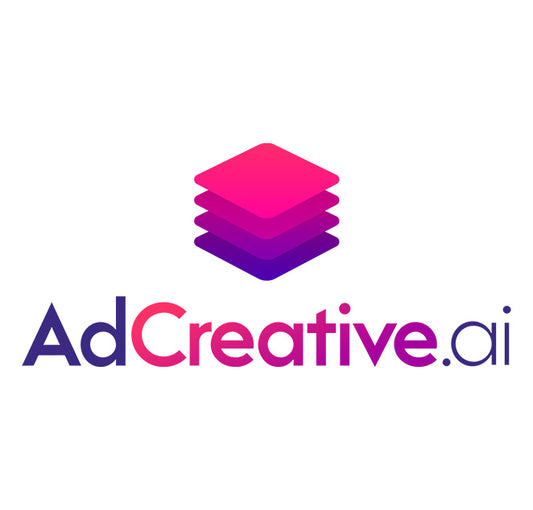 AdCreative.ai Ad Creator logo featuring layered gradient icon in pink and purple, representing AI-powered custom platform for business ad creation.